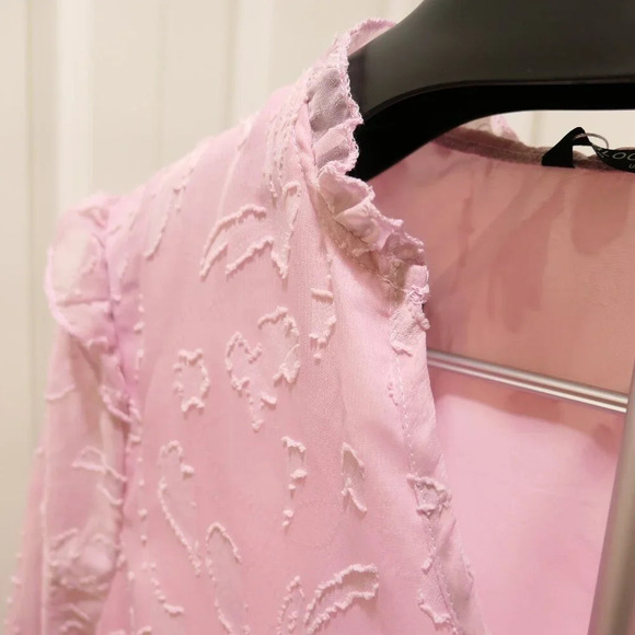 BloomChic Plus Size 2XL Chiffon Plain Textured Ruffle Trim Blouse us18-20 - Picture 5 of 8